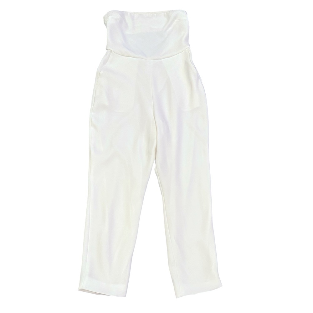 Elizabeth & James Strapless Cream Neutra Off-White Strapless Jumpsuit 4